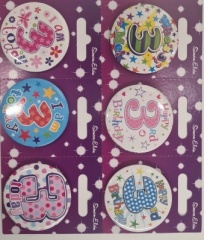 Simon Elvin Age 3 - T Mixed Sm Round Badges